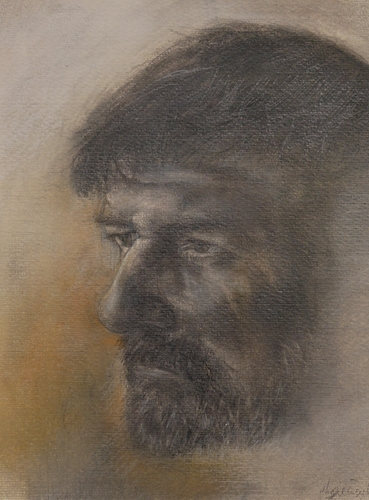 "Donie" Pastel and Pencil on Paper, 16" x 16"