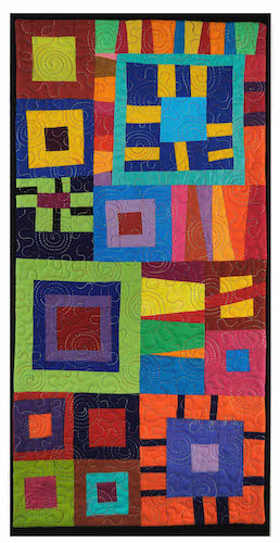 Contemporary abstract patterned fiber quilt by Cindy Grisdela