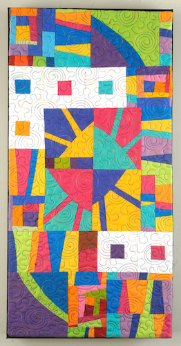 Contemporary abstract patterned fiber quilt by Cindy Grisdela