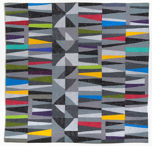 Contemporary abstract patterned fiber quilt by Cindy Grisdela