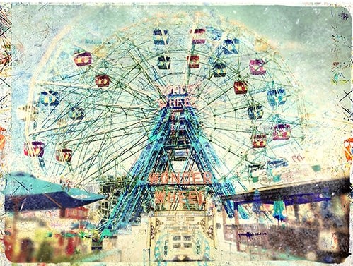 "Wonder Wheel" abstract photo of New York City ferris wheel