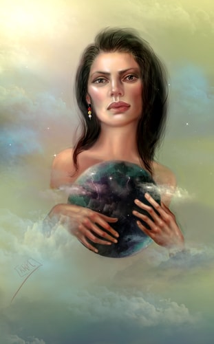 "Protect Our Mother" Digital Painting of mother earth