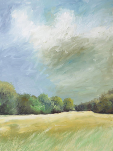 Landscape of a field in summer by artist Bob Crane