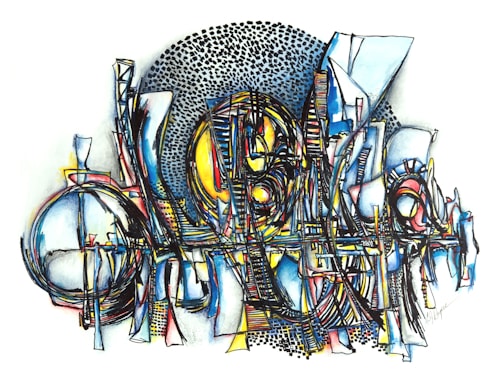 “Urban Power” Contemporary Abstract Painting/Drawing by C J Rogers