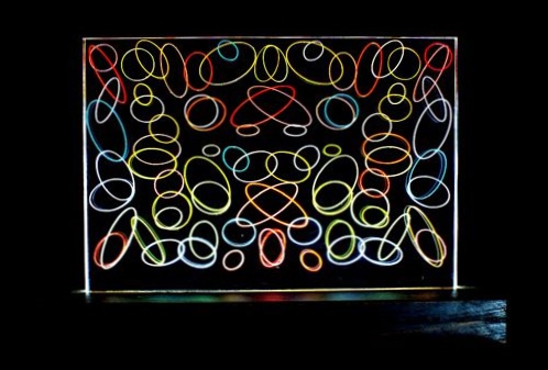 Handmade lucite light by Jean-Luc Godard