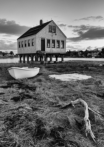 Photograph of the Cape Porpoise Fish Shack at dawn by Cheryl Harris