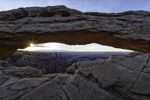 Photograph of the sunrise at Mesa Arch in Canyonlands National Park, Utah by Cheryl Harris