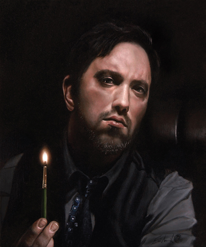 Self-portrait painting of artist Eric Armusik