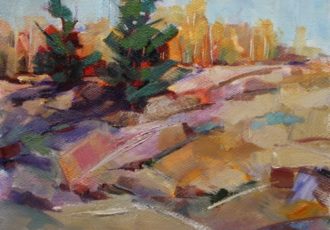 Impressionistic fall landscape painting by Jody Ahrens