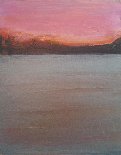 Minimalist abstract landscape painting by Kelley Batson-Howard