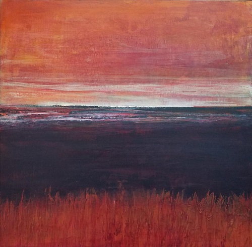 Minimalist abstract landscape painting by Kelley Batson-Howard