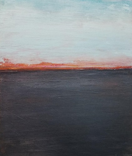 Minimalist abstract landscape painting by Kelley Batson-Howard