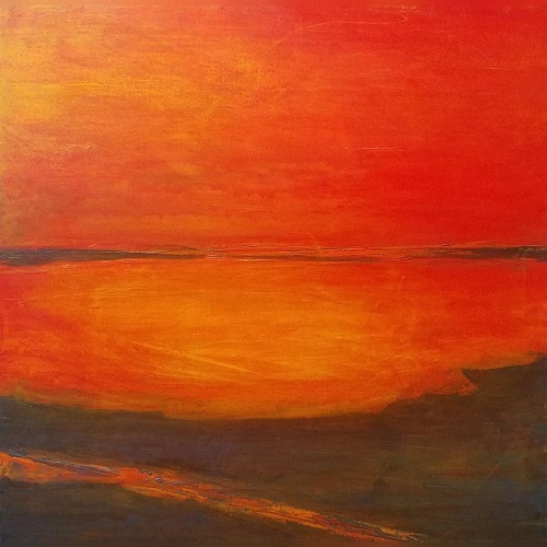 Minimalist abstract landscape painting by Kelley Batson-Howard