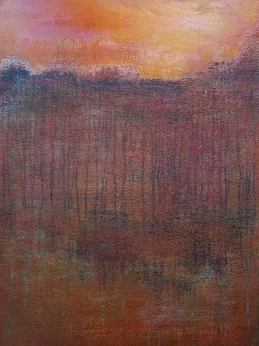 Minimalist abstract landscape painting by Kelley Batson-Howard