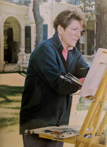 Artist Carolyn H. Edlund painting Plein Air