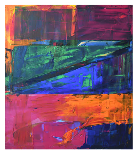 Colorful abstract painting by Frances Bildner