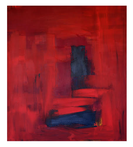Abstract painting of fire by artist Frances Bildner