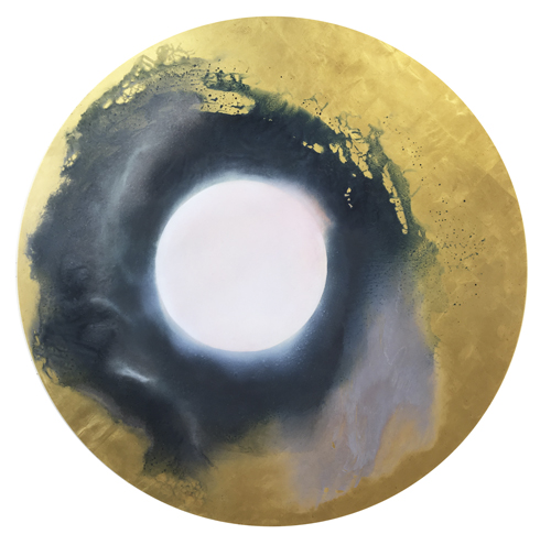 Abstract painting of the moon by Karen Fitzgerald
