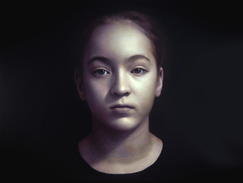 Oil portrait of a young woman named Meg by Marcus Callum