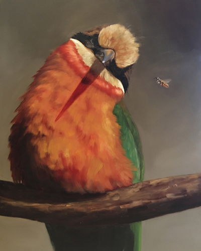 Oil portrait of a Bee Eater bird by Rose Tanner