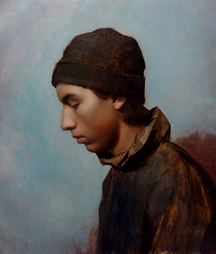 Oil portrait of a young man titled Sebastian III by Marcus Callum
