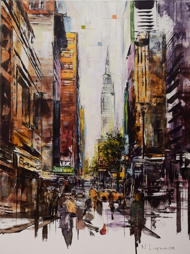 Oil painting of New York City by Nathalie Lapointe