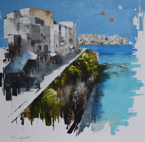 Oil painting of Tresor, Italy by Nathalie Lapointe