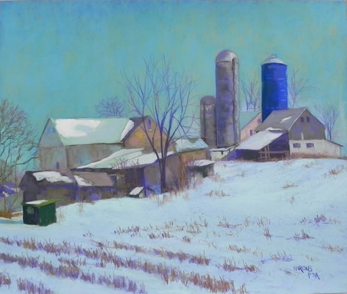 Pastel landscape of an Amish farm by Jean Hirons