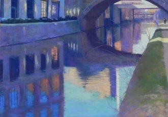 Pastel landscape of the C&O Canal in Georgetown by Jean Hirons