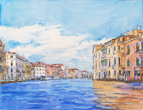 “Canal Grande, Venezia” Watercolor by Kimberly Cammerata