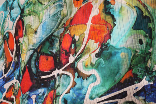 Digitally Printed abstract Image on Organic Fiber by Phillippa Lack