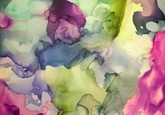 Abstract alcohol ink painting by Peggy Stokes