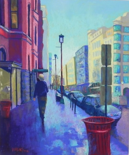 Pastel cityscape of Chinatown in Washington, DC by Jean Hirons