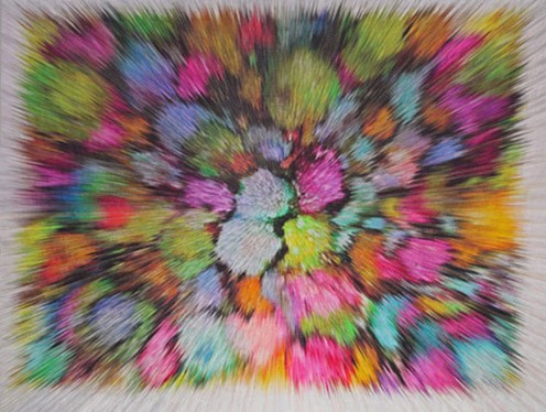 Digitally Printed abstract Image on Organic Fiber by Phillippa Lack