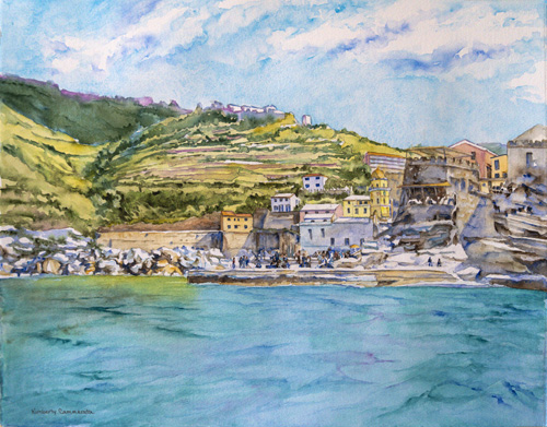 “Vernazza, Cinque Terre” Watercolor by Kimberly Cammerata