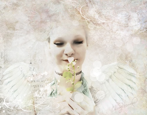 Digital photograph of a smiling angel by Cherry Hammons
