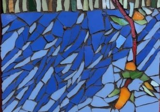 Abstract Glass mosaic of a penumbra by Carol Davis