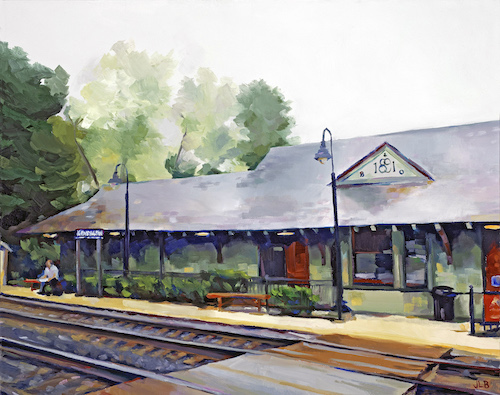 Oil city scape of Kensington Station by Jennifer Beaudet