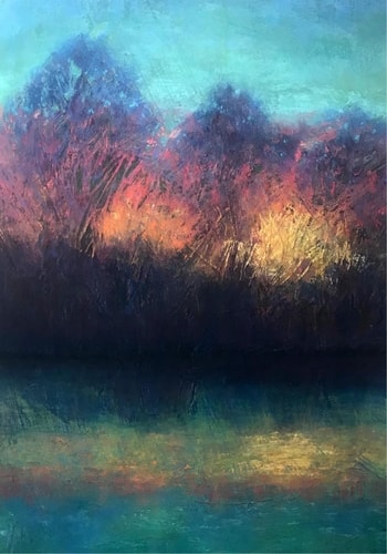 Abstract pastel landscape by Deborah Thornberry