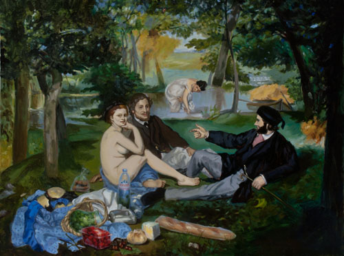 Oil copy of Manet's Luncheon on the Grass 