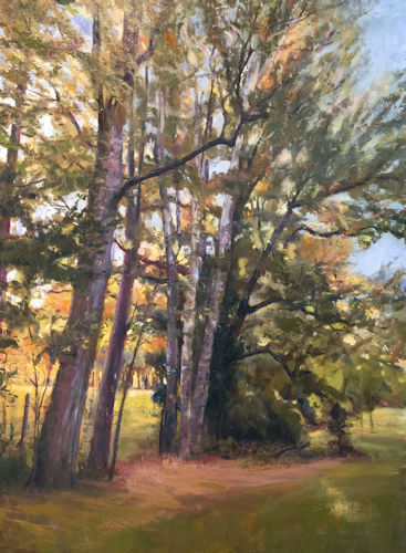OIl landscape painting of a Mississippi woodland by Dot Courson