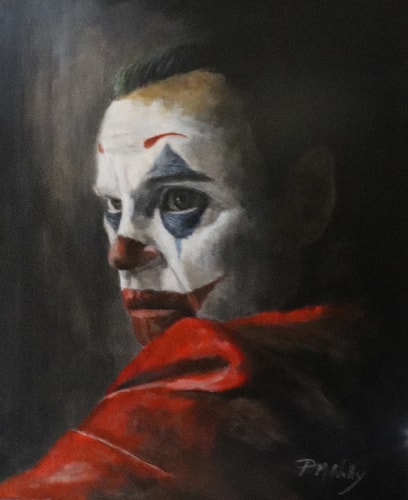 Acrylic portrait of the Joker in Batman by Phil McNally
