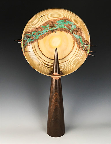 Sculptural turned wood blow by Jeff Hornung