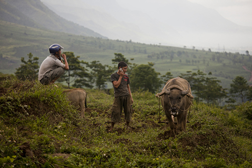 “Rice Farmers on Cell Phones” Digital Photography by Robert Dodge