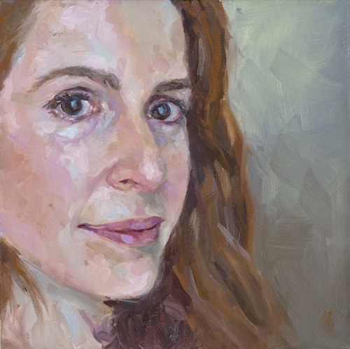 Self portrait in oil by Jennifer Beaudet