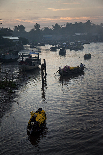 “Boats Laden with Yellow Tet Flowers” Digital Photography by Robert Dodge