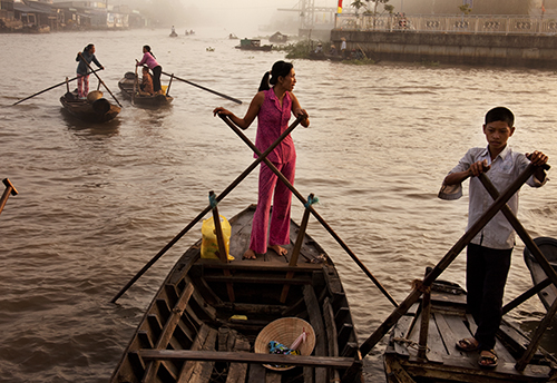 “Water Taxis at Soc Trang” Digital Photography by Robert Dodge