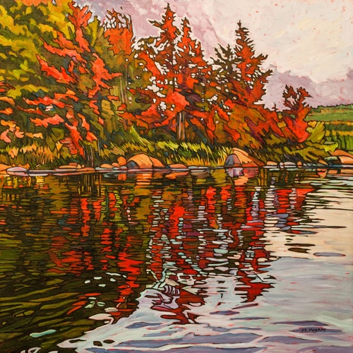 Oil painting of Canadian Maples in Algonquin by Janet MacKay