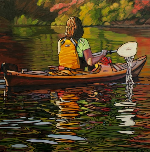 Oil painting of a kayaker by Janet MacKay