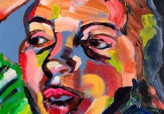 Abstract expressionist portrait of a woman by Veerle Coucke